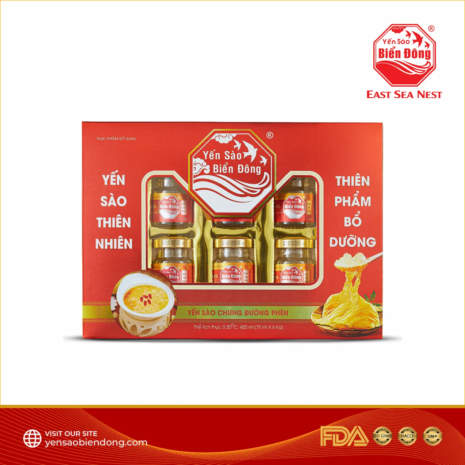 Hộp Quà Tổ Yến Chưng Đường Phèn - Yến Sào Biển Đông ESN