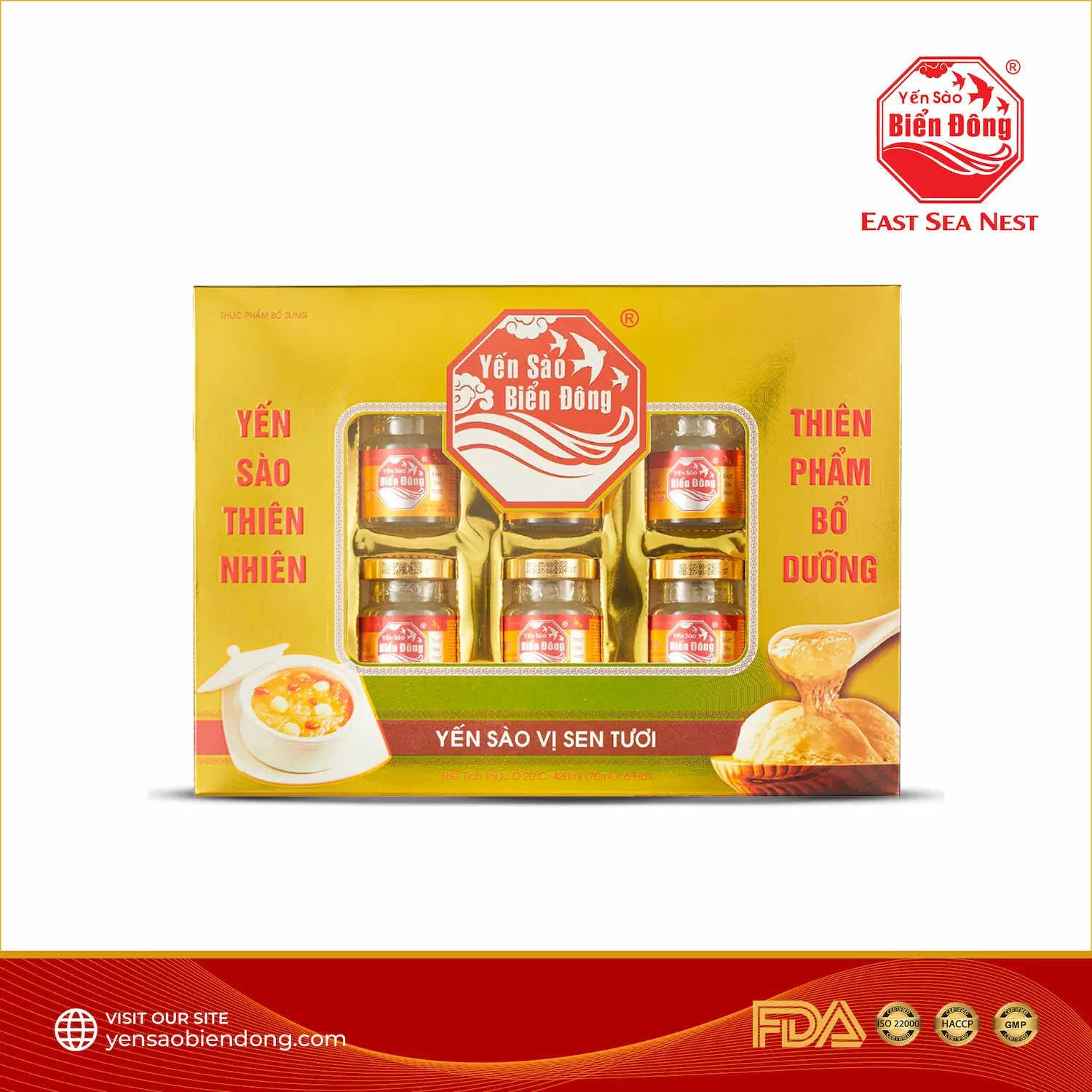 Hộp Quà Tổ Yến Chưng Sen Tươi Yến Sào Biển Đông ESN
