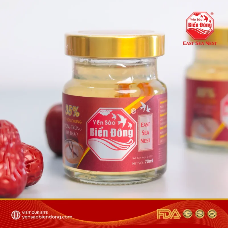Tổ Yến Chưng Đông Trùng Hạ Thảo 70ml Yến Sào Biển Đông ESN