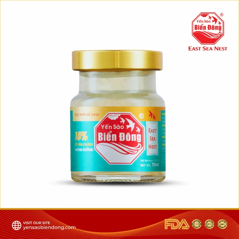 Tổ Yến Chưng Không Đường 70ml 15% Yến Sào Biển Đông ESN