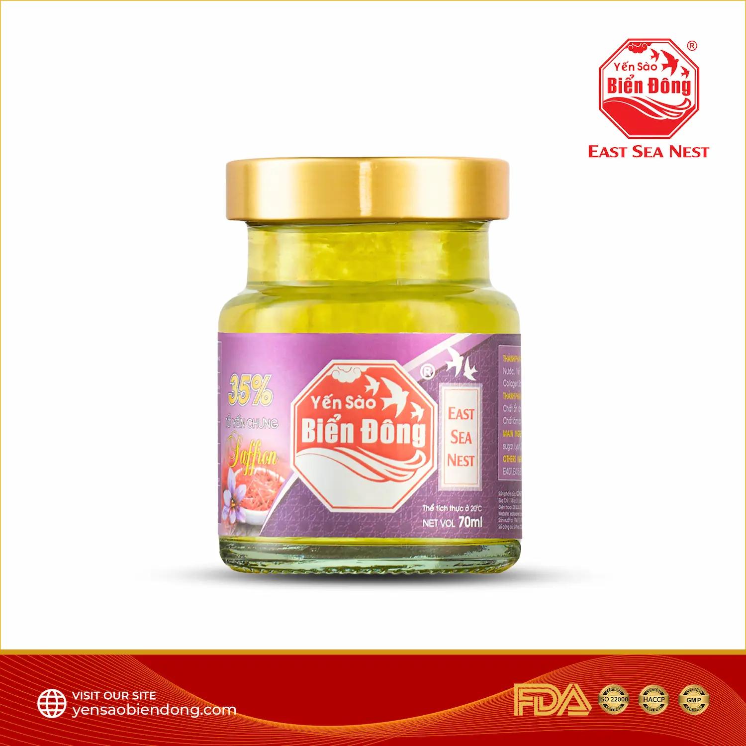 Tổ Yến Chưng Saffron 70ml Yến Sào Biển Đông ESN