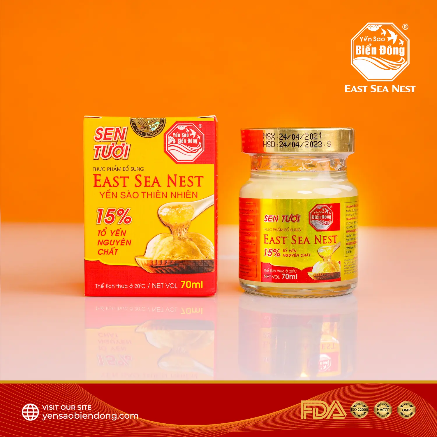Tổ Yến Chưng Sen Tươi 70ml 15% Yến Sào Biển Đông ESN